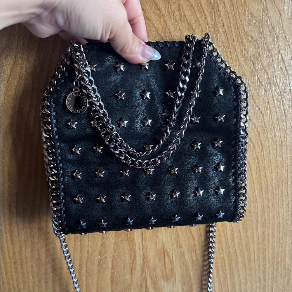 Stella McCartney Black Star-Studded Crossbody Bag